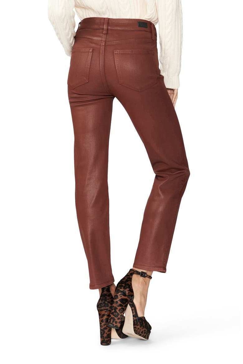 Stella Straight Leg Jeans, Alternate, color, BURGUNDY DUST LUXE COATING