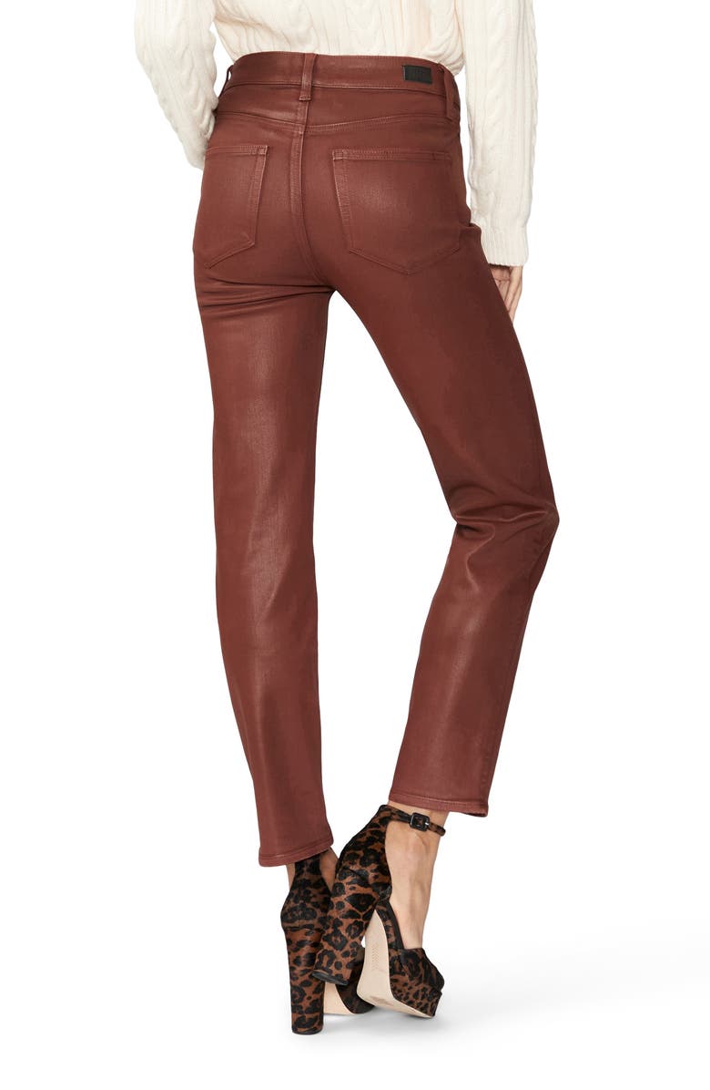PAIGE Stella Straight Leg Jeans, Alternate, color, Burgundy Dust Luxe Coating