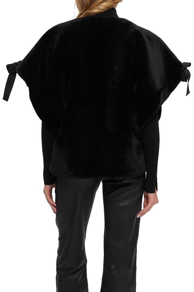 Genuine Shearling Jacket, Short Sleeve, Alternate, color, BLACK