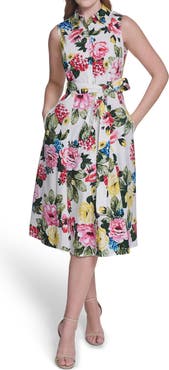 Calvin Klein Sleeveless Cotton Shirtdress