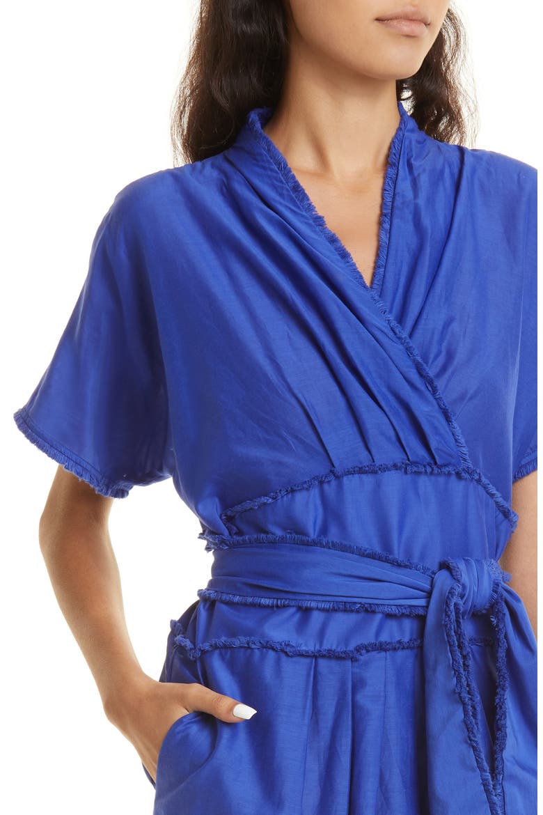 Grenadine Tie Belt Organic Cotton & Silk Dress, Alternate, color, INDIGO
