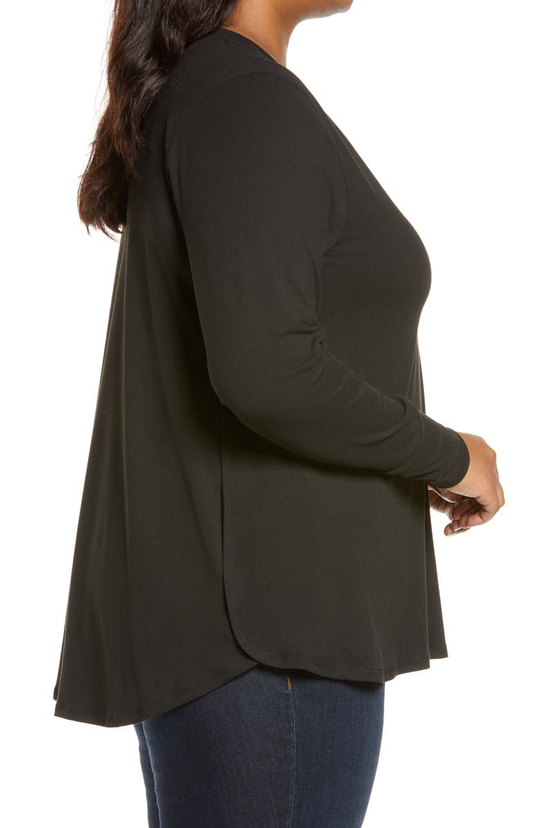 Bobeau Butter Knit V-Neck Top, Alternate, color, 