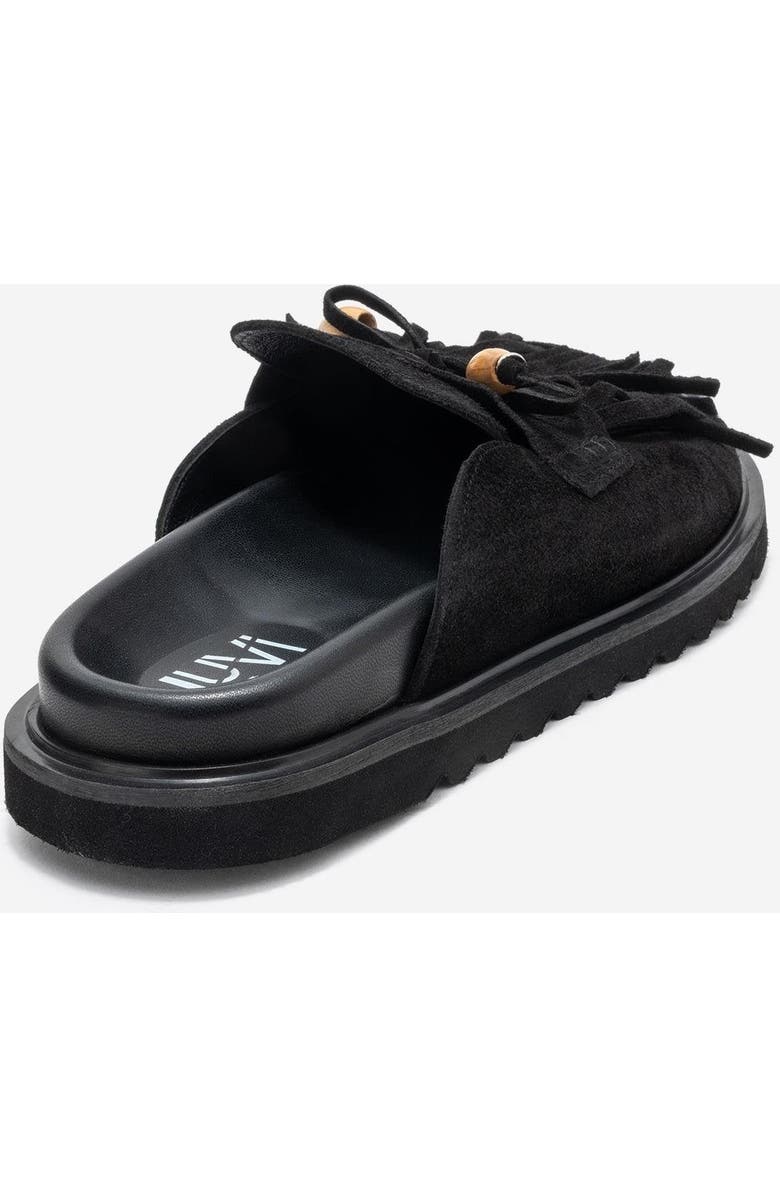 Forever & Always Shoes Carol Tassel Leather Mule, Alternate, color, Black Suede Leather