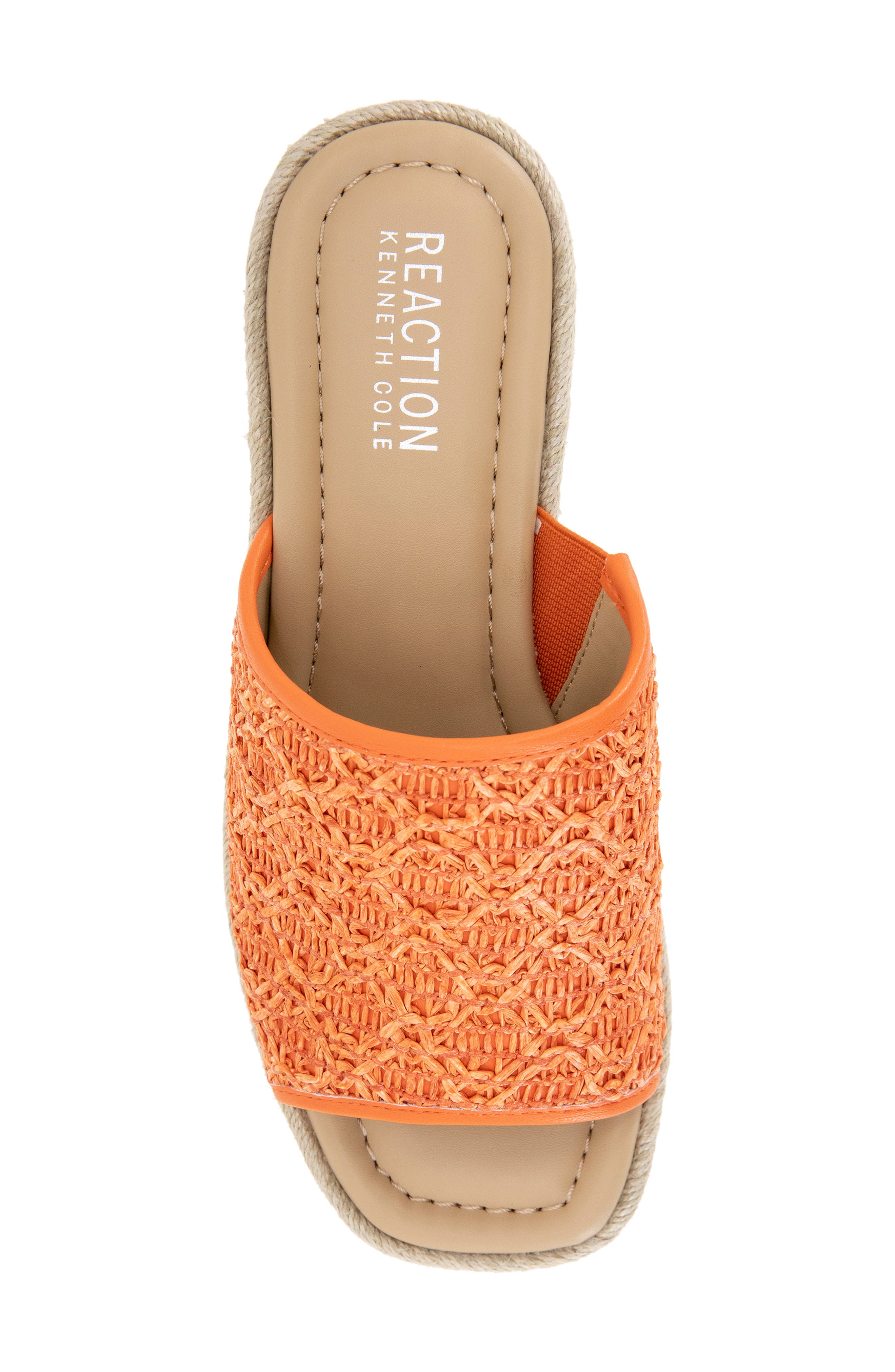 Elissa Platform Sandal, Alternate, color, ORANGE RAFFIA