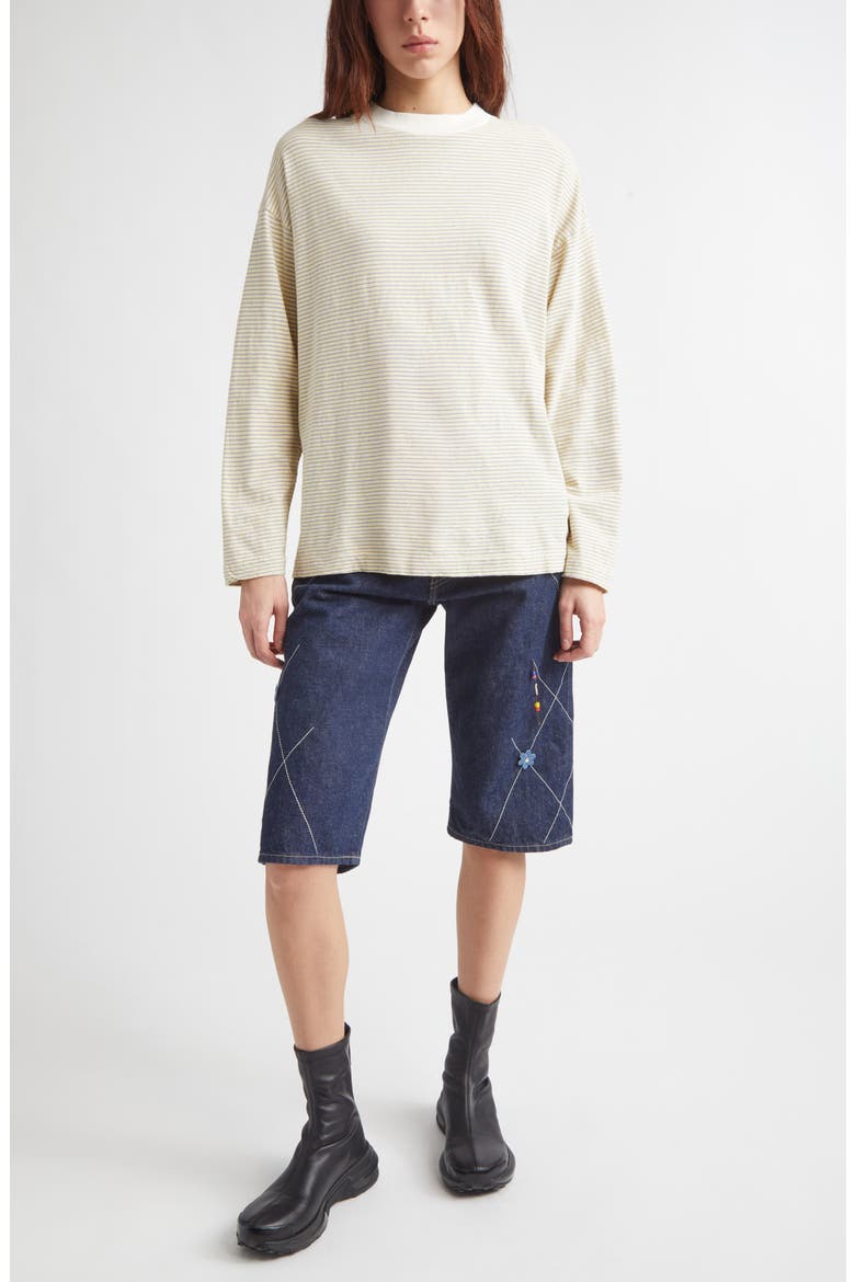 Soft Line Border Stripe T-Shirt, Alternate, color, YELLOW