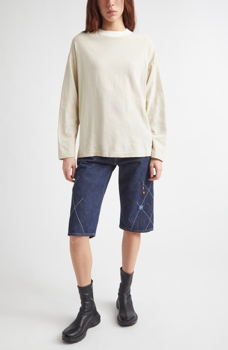 KURO Handscape Denim Bermuda Shorts, Main, color, Indigo