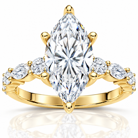 Certified 2 1/2ct Fiona Marquise Diamond Engagement Ring 14k Gold Lab Grown