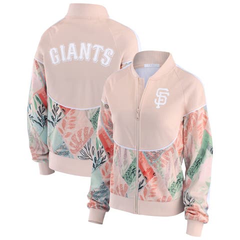 Women's WEAR by Erin Andrews  Sand San Francisco Giants Raglan Full-Zip Track Jacket