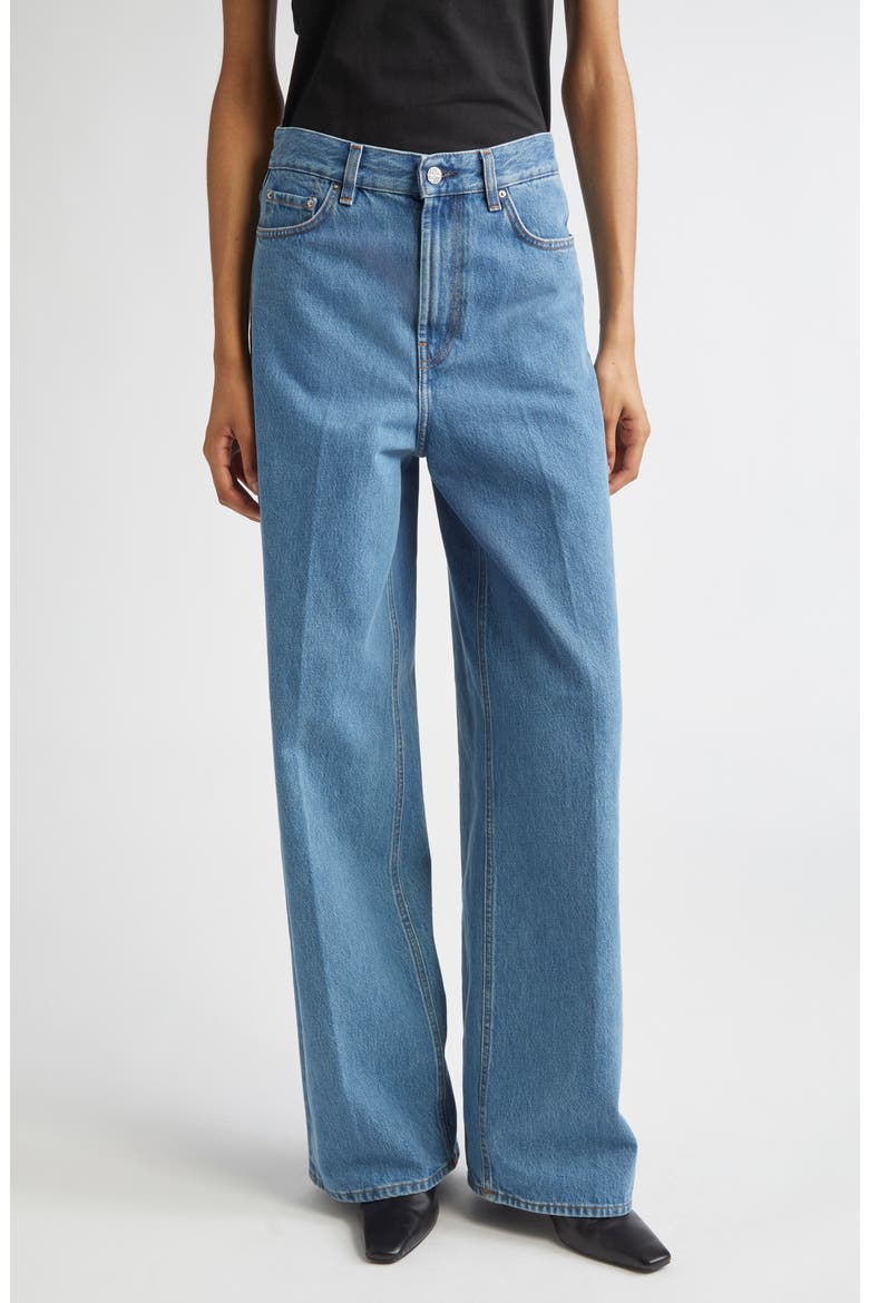 Wide Leg Organic Cotton Jeans, Main, color, VIBRANT BLUE