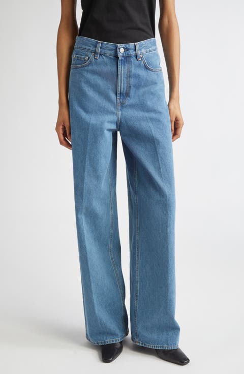 デニム・ジーパン TOTEME Women Denim Pants 252WRB0270FB0045304 BLUE Wide leg denim vibrant blue – TOTEME