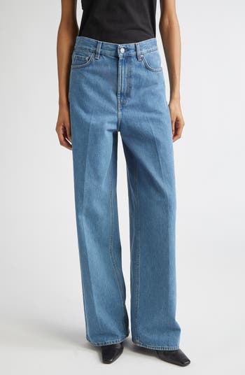 デニム・ジーパン TOTEME WIDE-LEG JEANS IN ORGANIC COTTON TOTEME High-rise wide-leg organic jeans | NET-A-PORTER