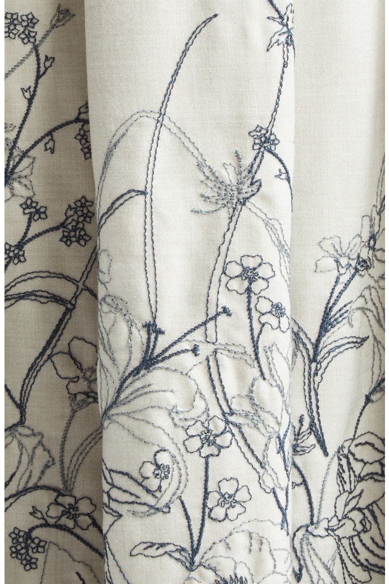 Floral Embroidered Pleated Midi Skirt, Alternate, color, IVORY