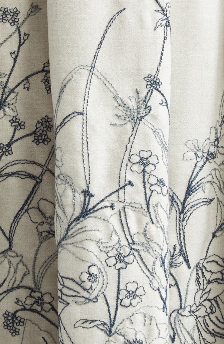 Eleventy Floral Embroidered Pleated Midi Skirt, Alternate, color, 