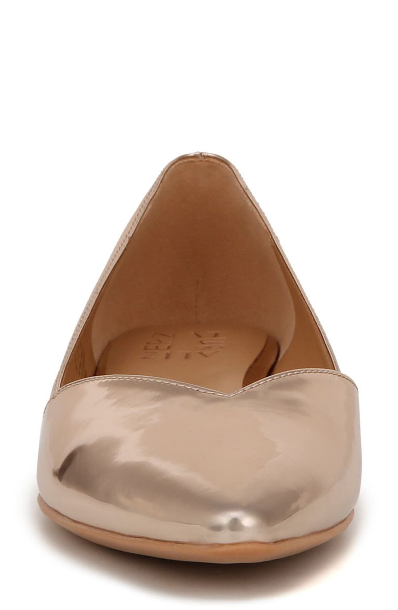 Havana Pointed Toe Flat, Alternate, color, ROSE GOLD LEATHER