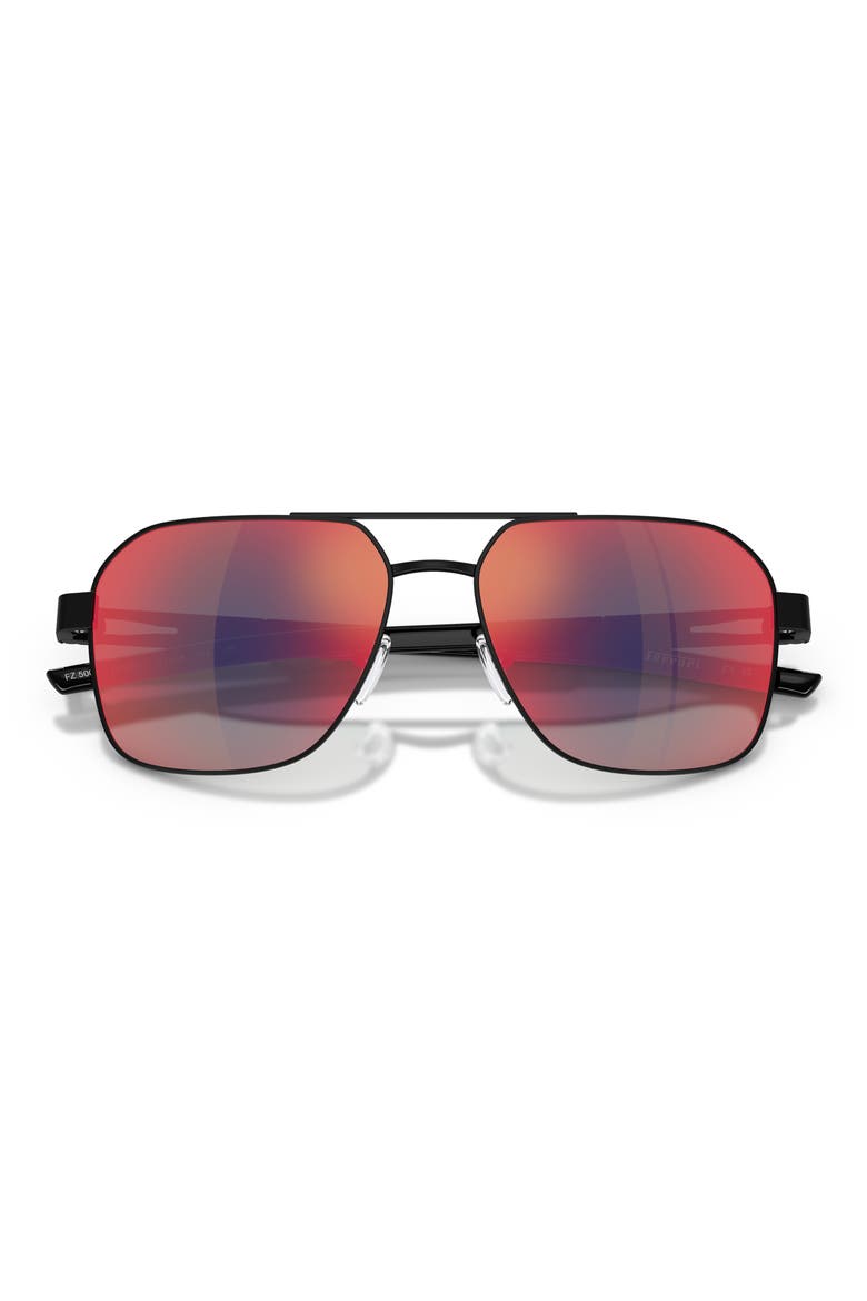 57mm Square Sunglasses, Alternate, color, MATTE BLACK / BLACK