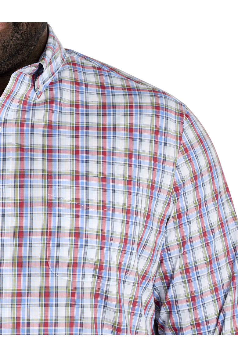Big & Tall Medium Plaid Performance Sport Shirt, Alternate, color, MULTI