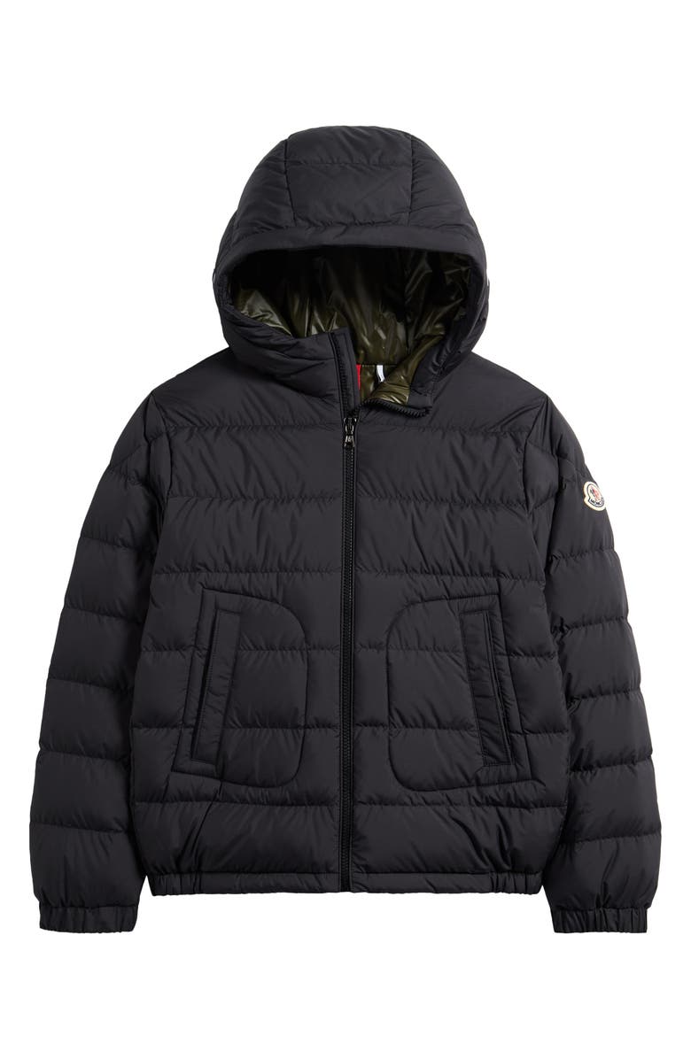 Moncler Kids' Grecois Hooded Down Jacket, Main, color, Black