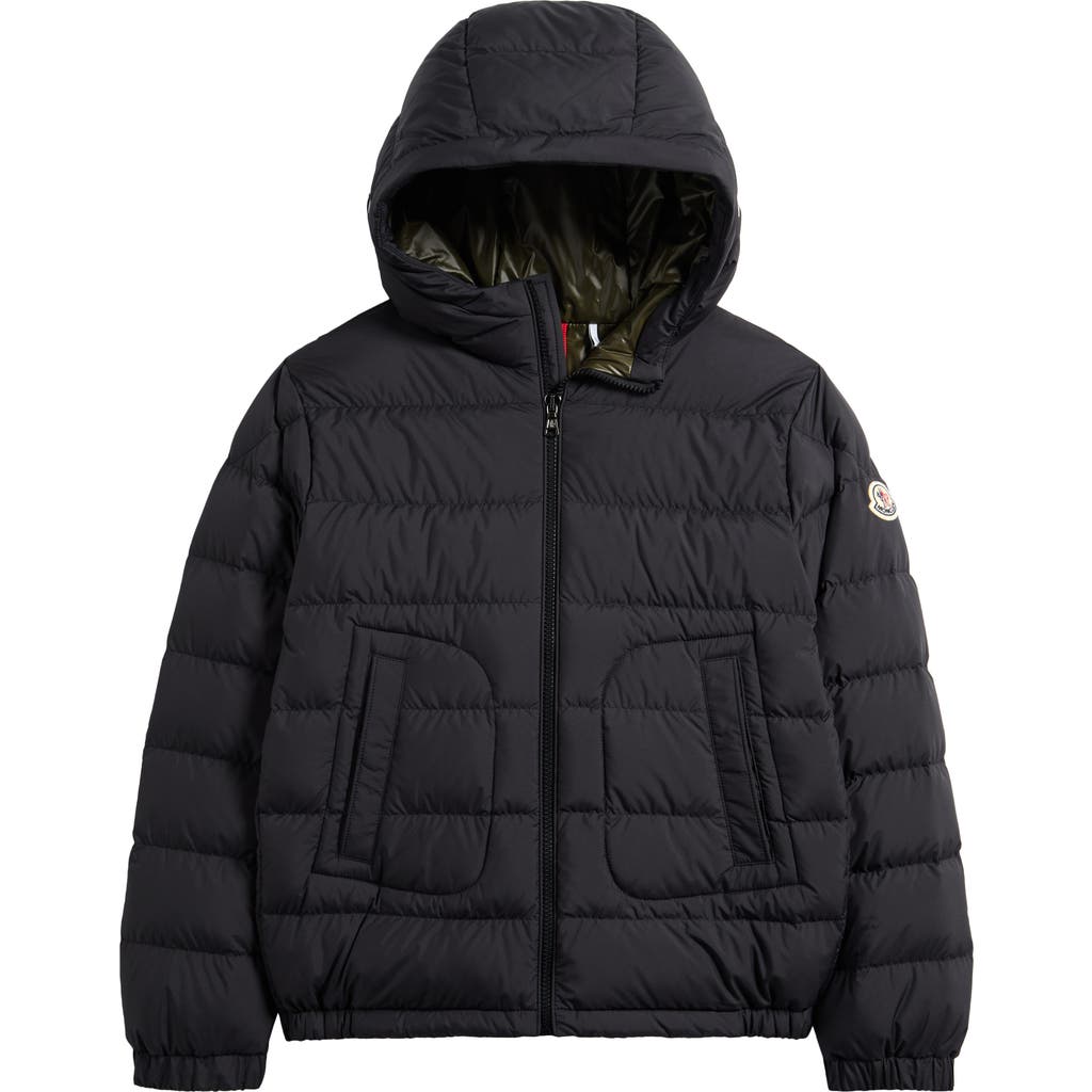 Moncler Kids' Grecois Hooded Down Jacket In Blue