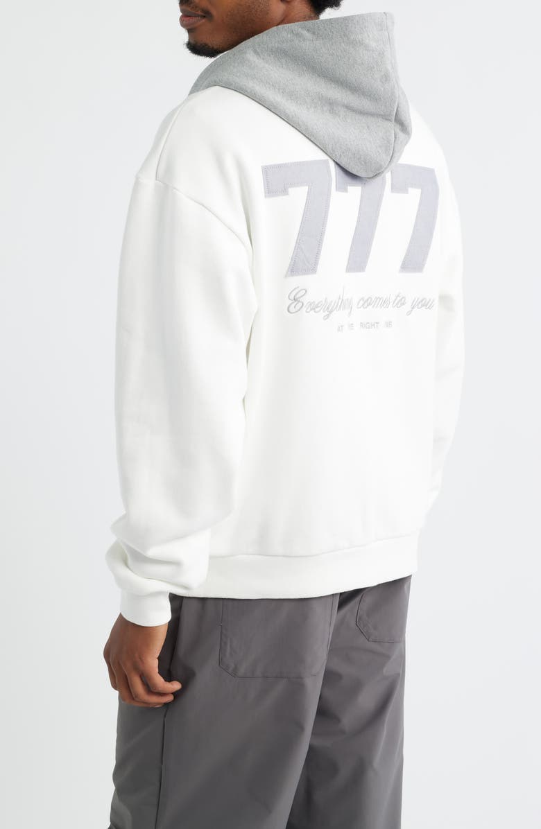 SANTO STUDIO Fortunata Zip Hoodie, Alternate, color, White