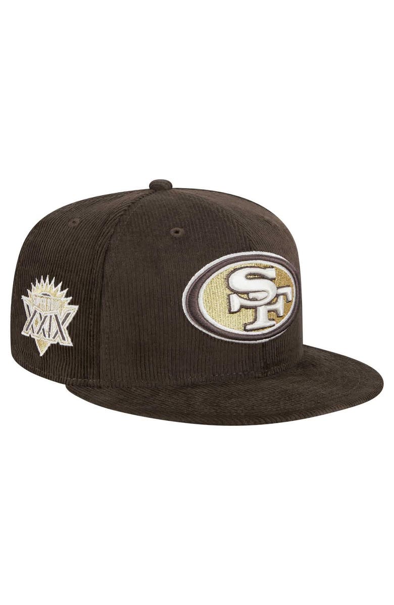 New Era Men's New Era  Brown San Francisco 49ers Choco Cord 59FIFTY Fitted Hat, Alternate, color, 