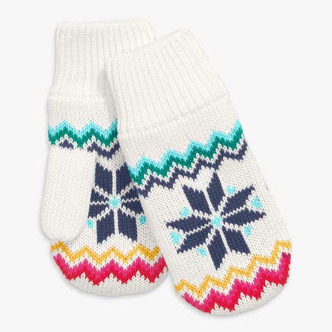 Kids Fleece-Lined Snowflake Fair Isle Mittens (Little Kid, Big Kid)