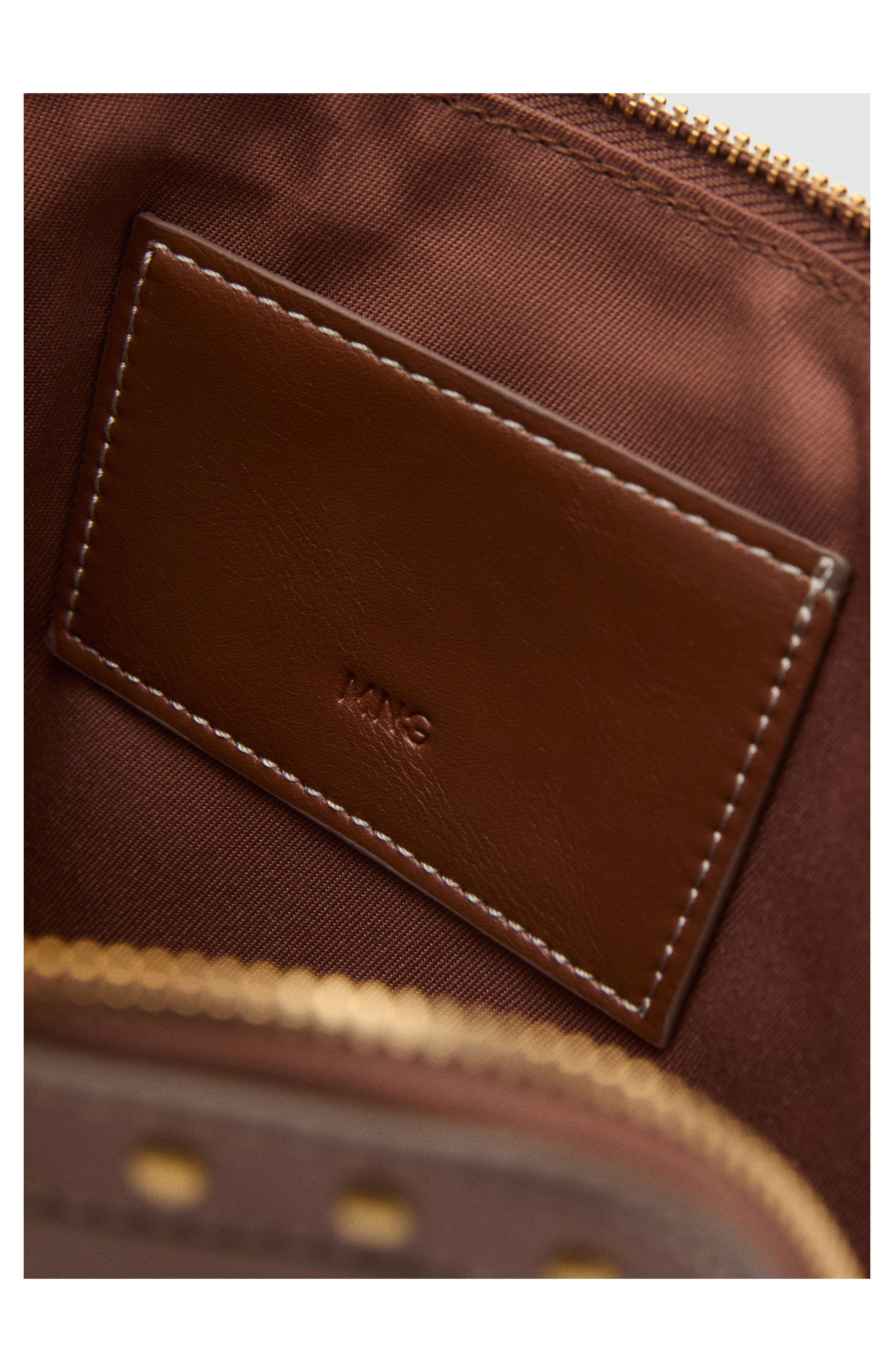 MANGO Stud Detail Faux Leather Wristle, Alternate, color, 