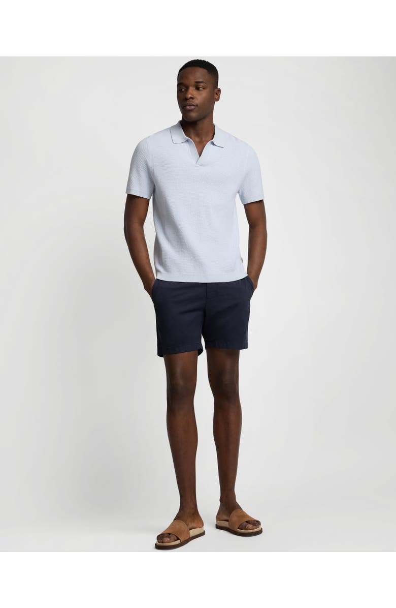 Onia Textured Cotton Johnny Collar Polo, Main, color, Sky White