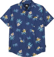 Quiksilver Kids' Apero Classics Floral Short Sleeve Cotton Button-Up Shirt
