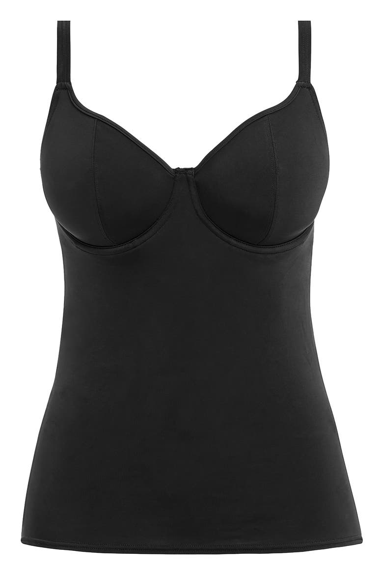 Jewel Cove (D-Cup & Up) Underwire Tankini Top, Alternate, color, PLAIN BLACK