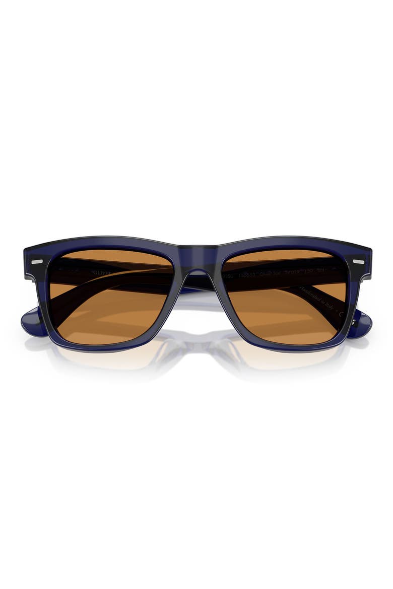 Oliver Sun 54mm Pillow Sunglasses, Alternate, color, DENIM / COGNAC