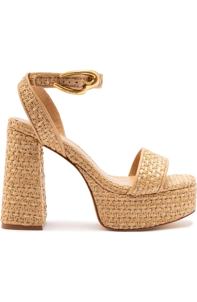 Larroudé Dolly Verona Sandal, Main, color, Beige Leather And Raffia