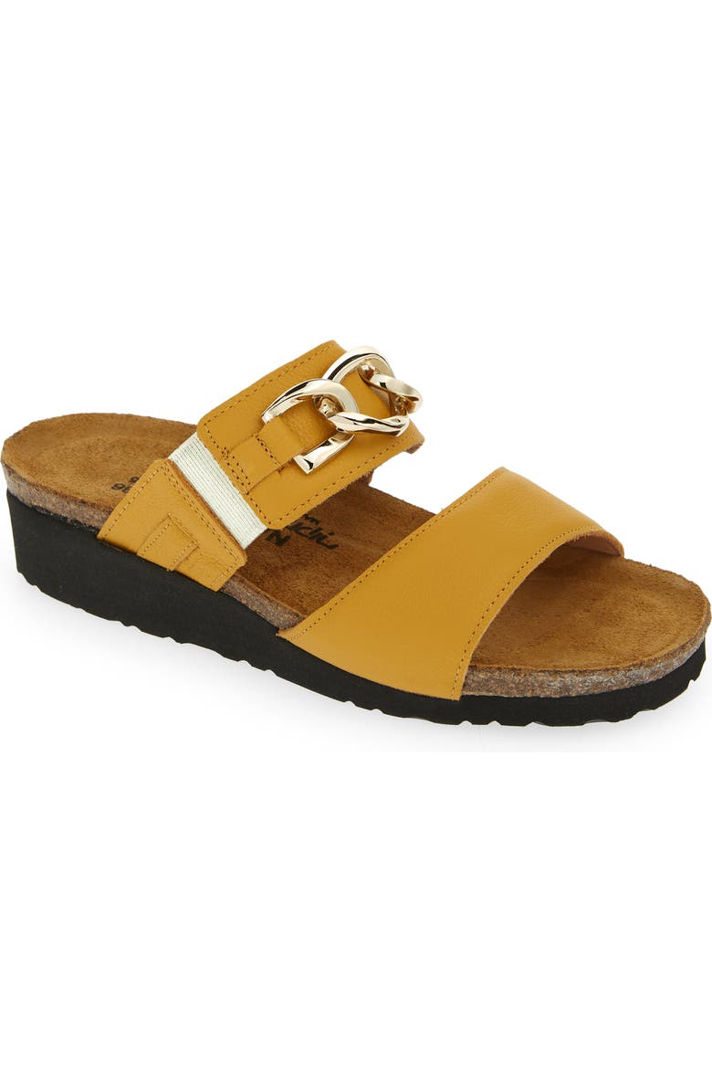 Naot Victoria Wedge Slide Sandal, Main, color, Marigold Leather