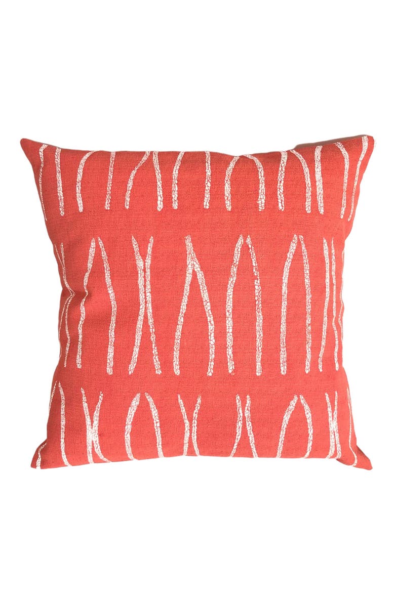 Mbare Sadza Lines Pillow Cover - Madagascar Coral 18', Main, color, Coral