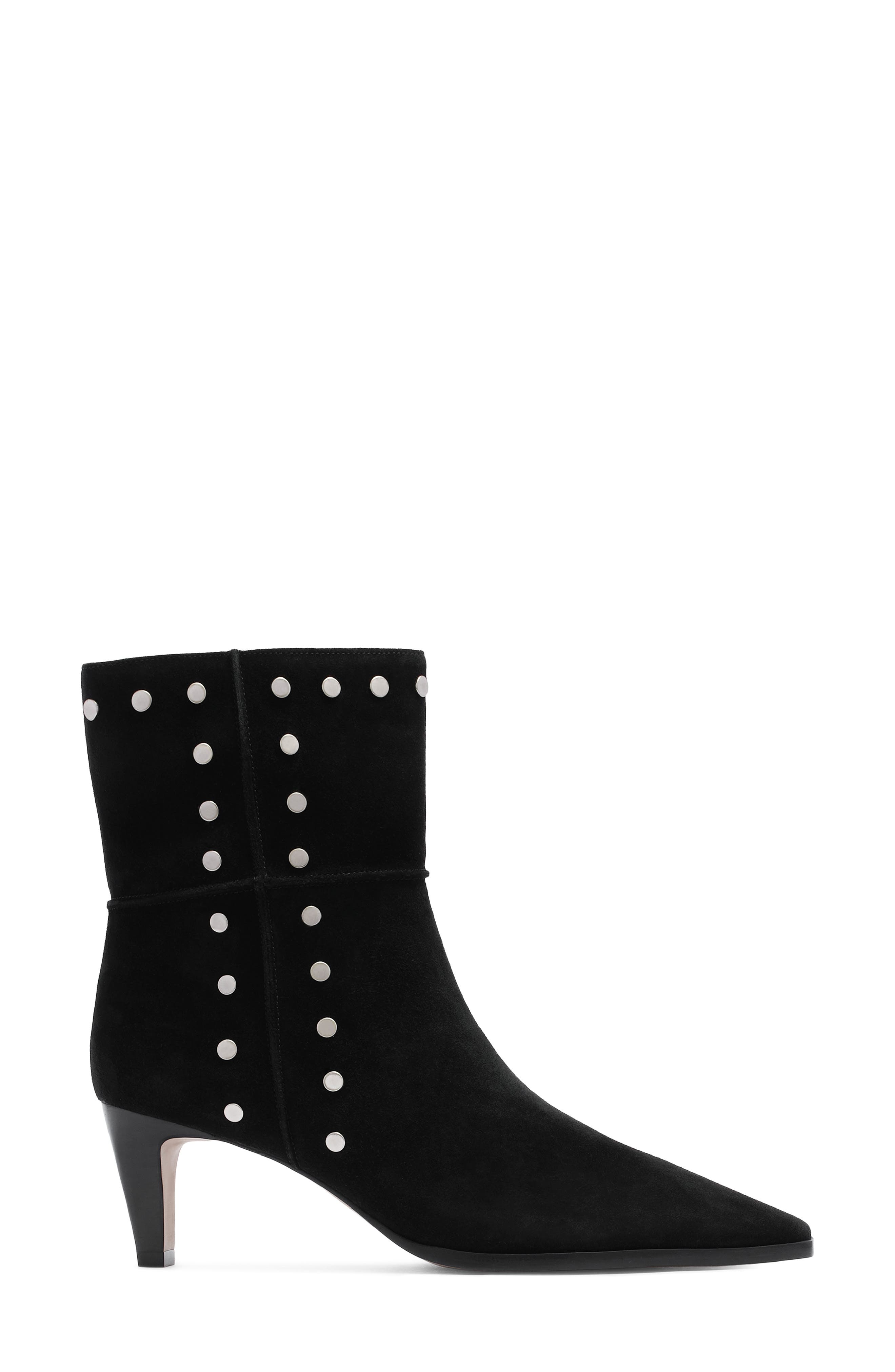 Reign Studded Pointed Toe Bootie, Alternate, color, BLACK SUEDE STUD