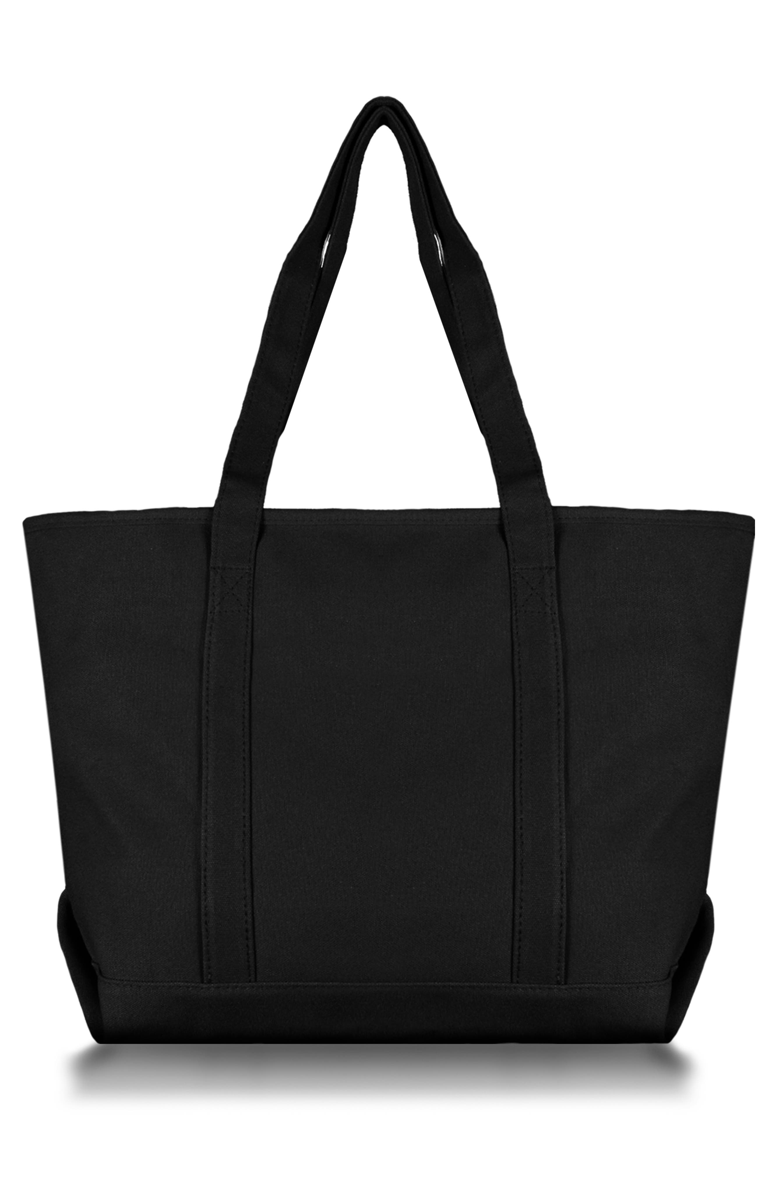 Dalix Ghost 23" Carryall Canvas Tote Bag, Alternate, color, Black