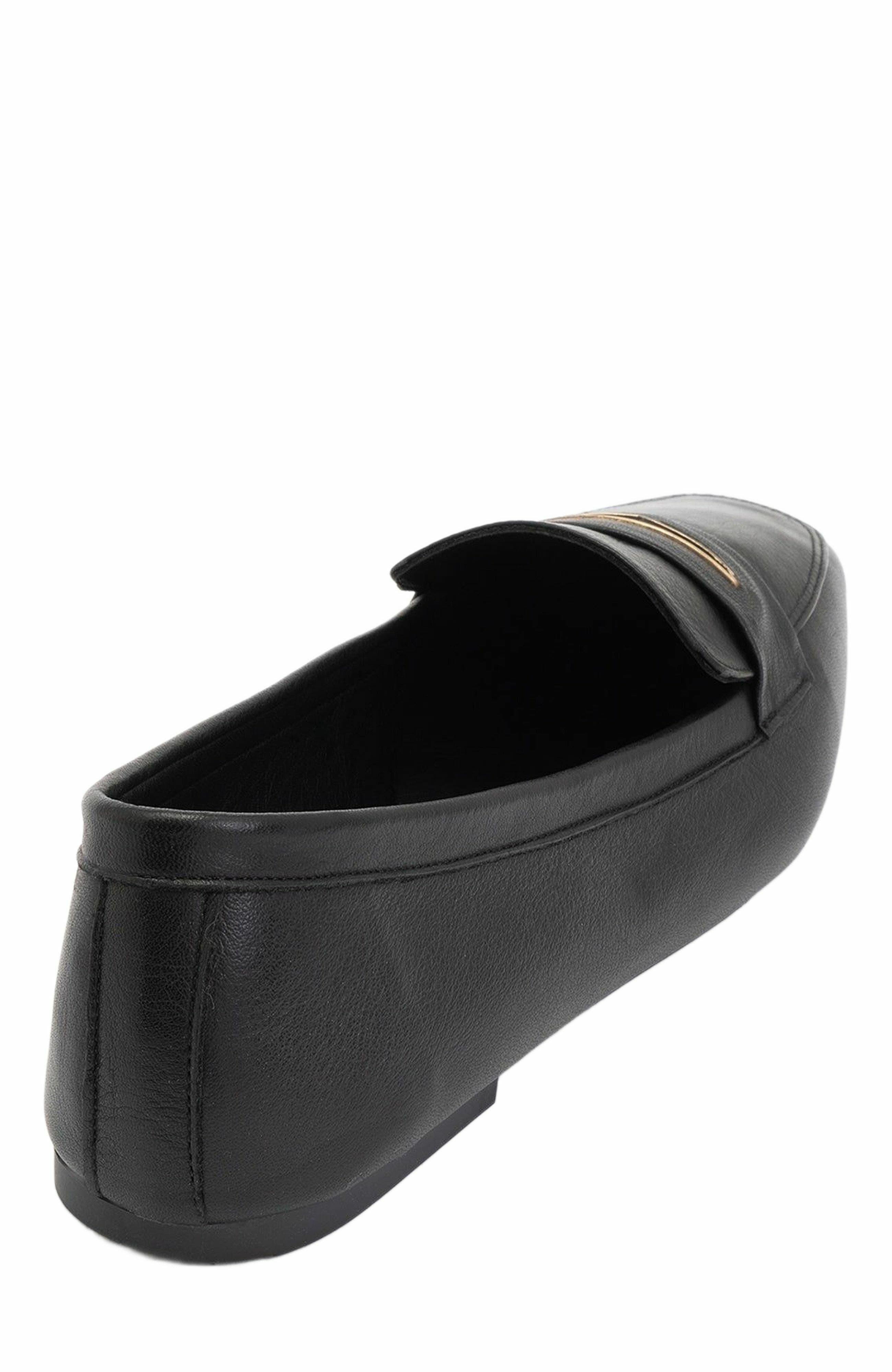 Forever 
Always Shoes Iridessa Leather Flat Loafers, Alternate, color, Black Leather