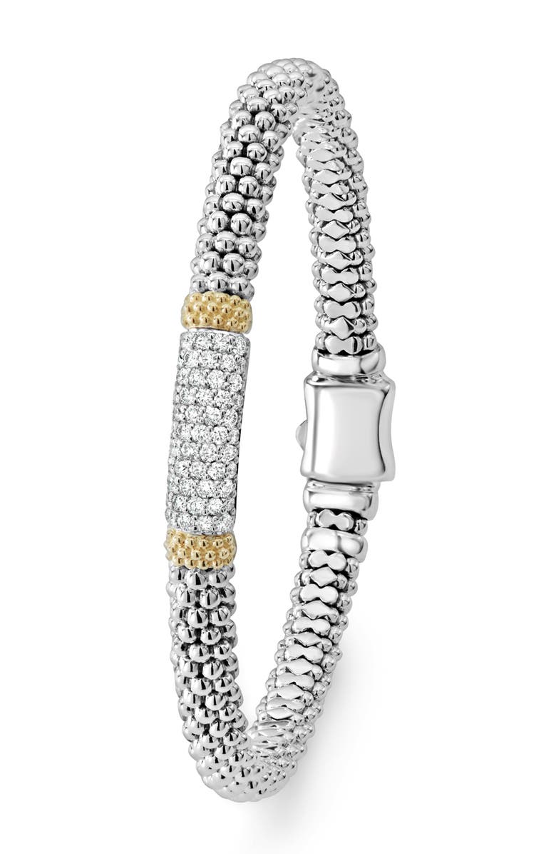 LAGOS Diamond Lux Caviar Bracelet, Alternate, color, Silver/Diamond