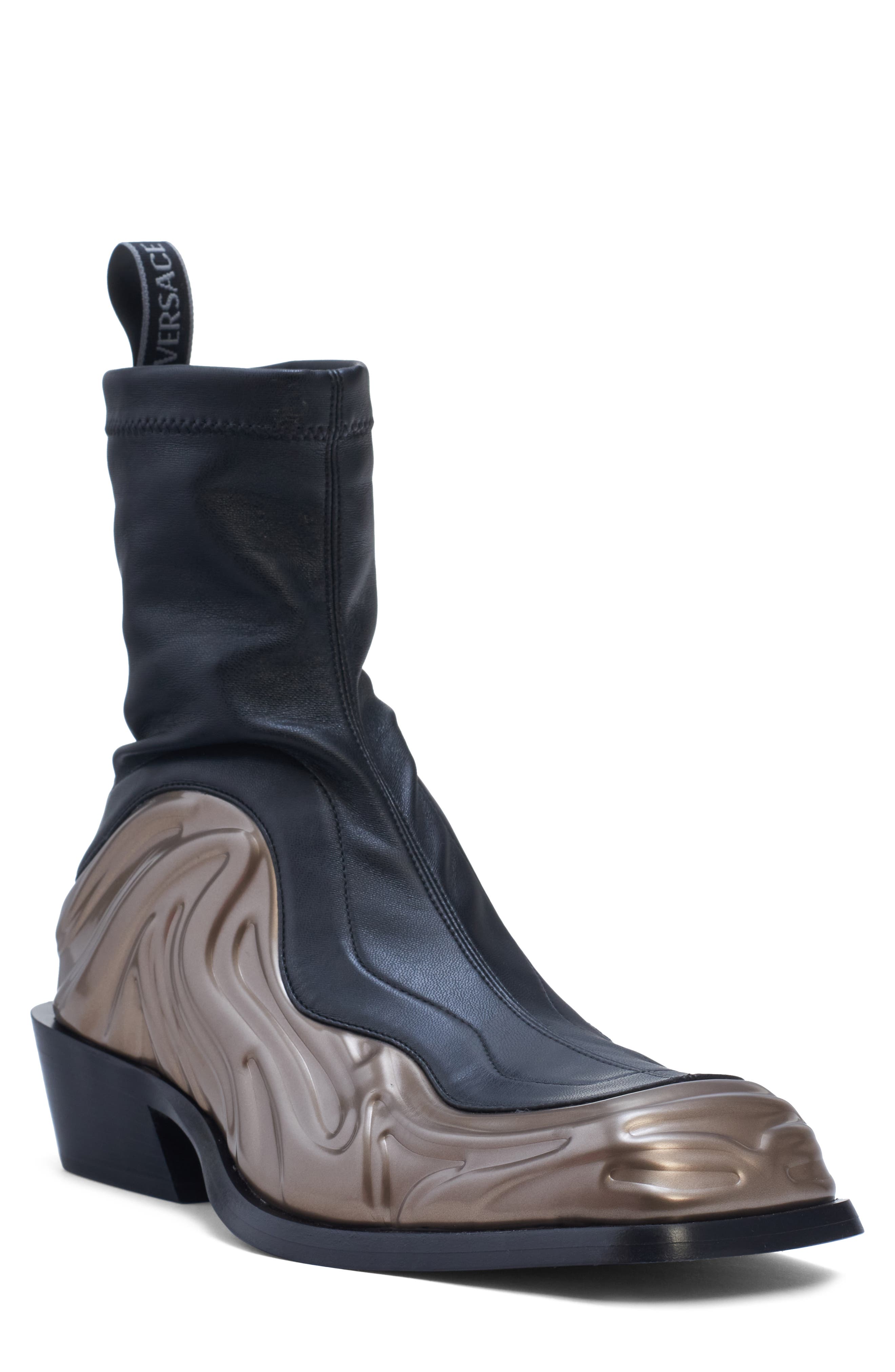 Versace Molded Foam Square Toe Boot, Main, color, 