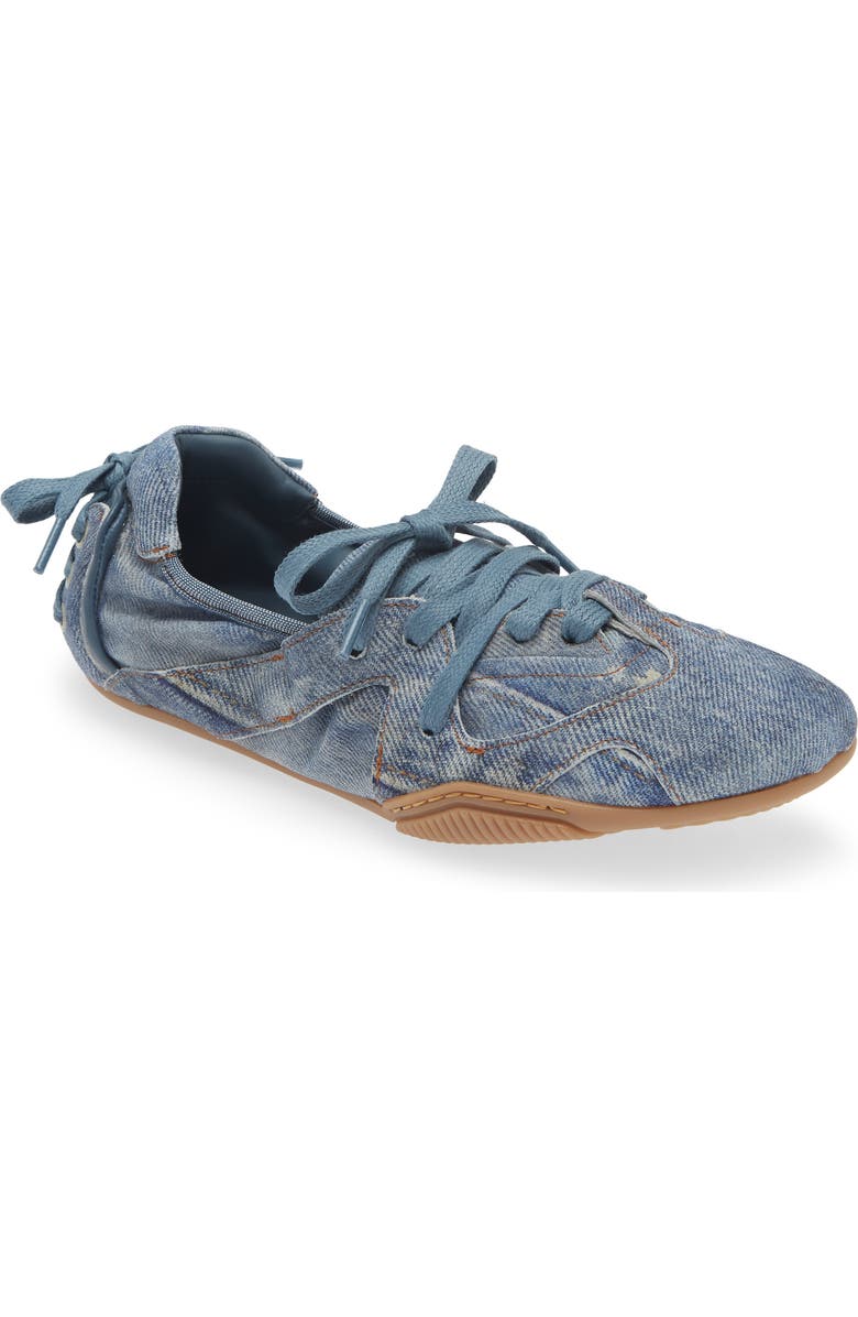 Acne Studios Bilaria Denim Effect Leather Low Top Sneaker, Main, color, Light Blue