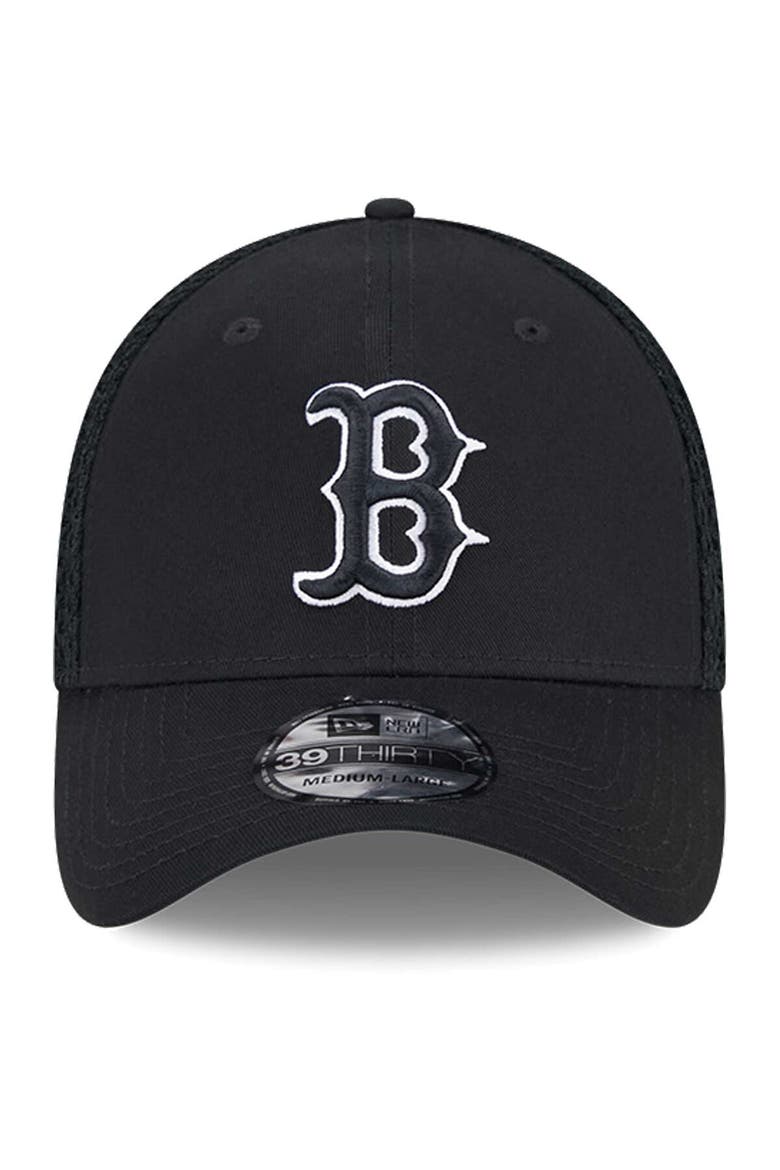 Men's New Era Boston Red Sox Evergreen Black & White Neo 39THIRTY Flex Hat, Alternate, color, Black