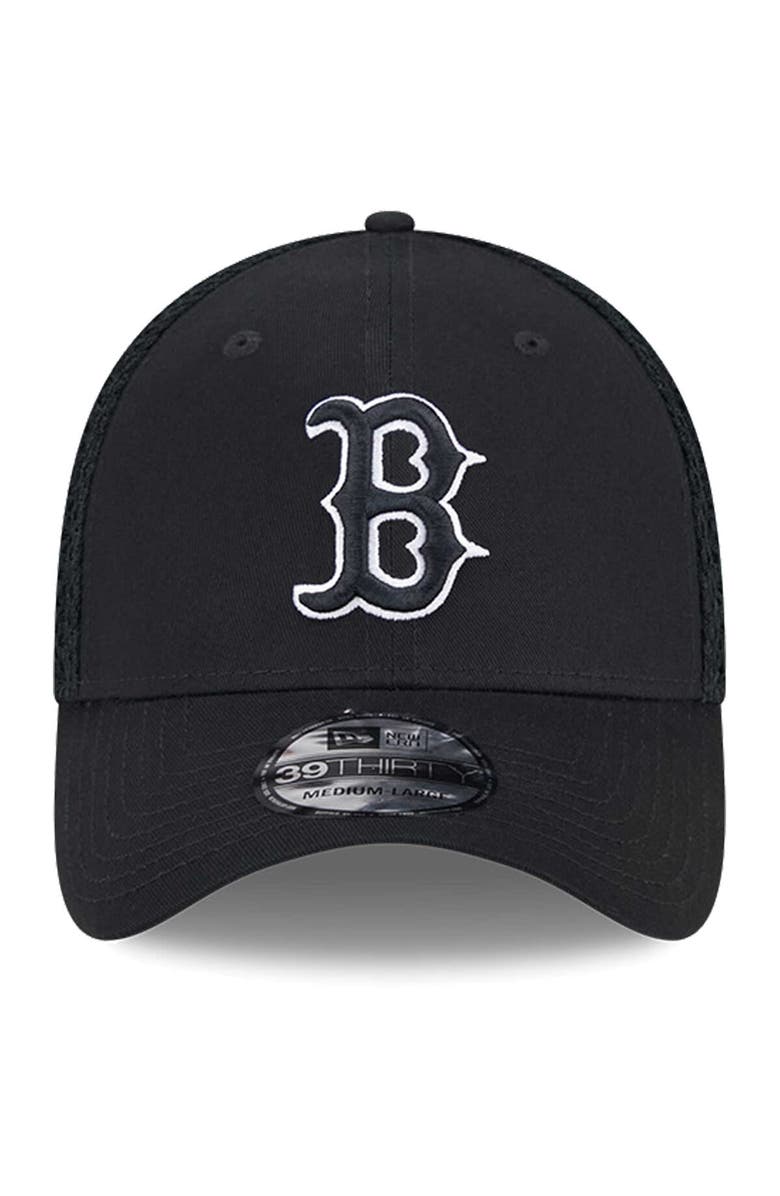New Era Men's New Era Boston Red Sox Evergreen Black & White Neo 39THIRTY Flex Hat, Alternate, color, Black