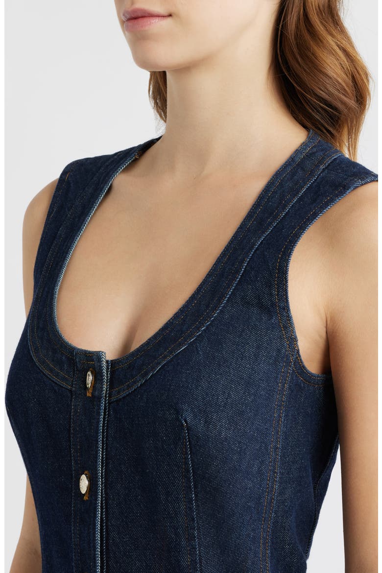 The Patch Pocket Sleeveless Denim Minidress, Alternate, color, RINSE