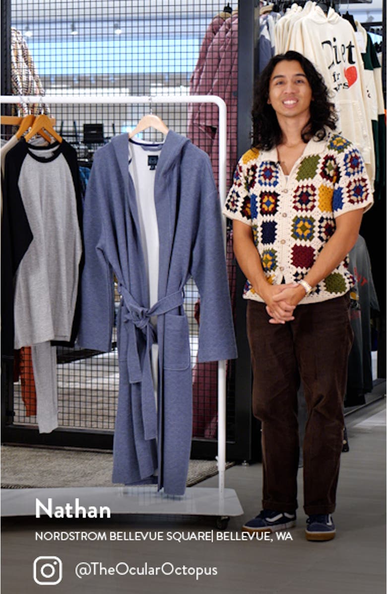 Diamond Textured Hooded Robe, sales video thumbnail