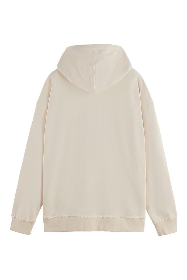 Loose Fit Embroidered Cotton Fleece Hoodie, Alternate, color, EGGNOG
