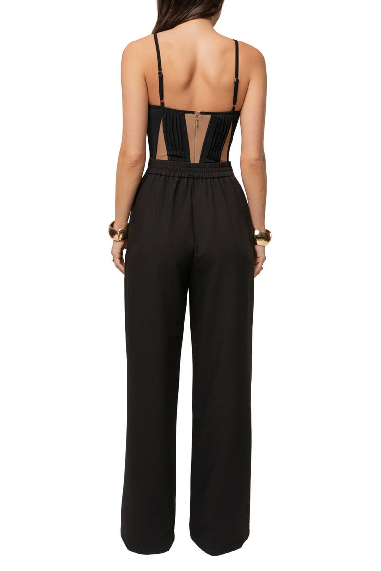 Illusion Contrast Bodysuit, Alternate, color, Black