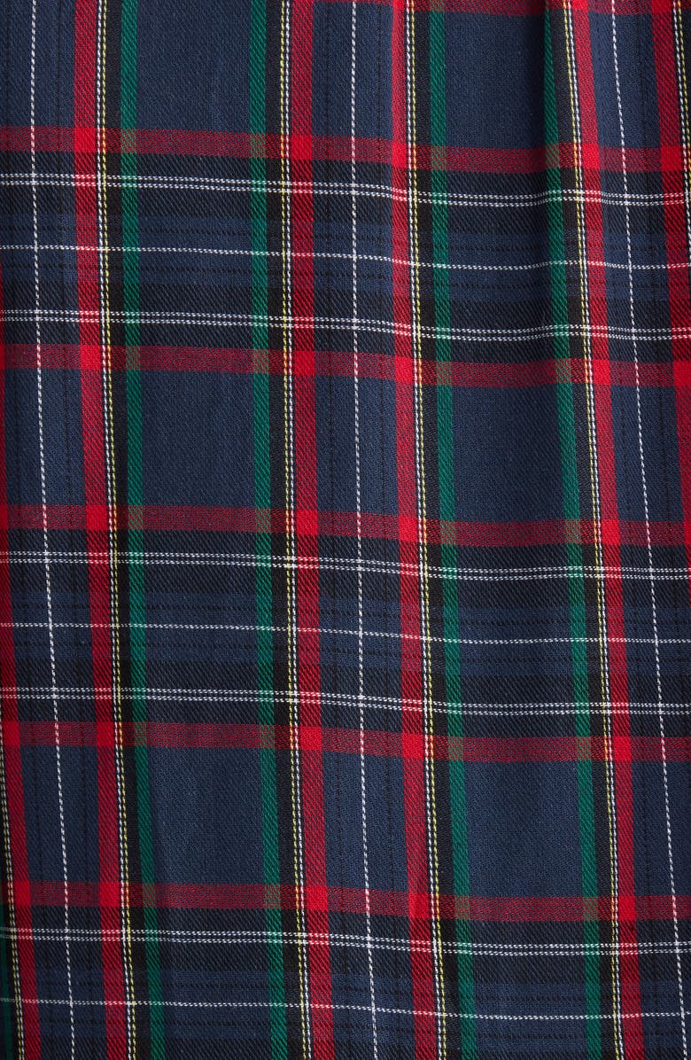 SUGARLIPS Chapman Plaid Puff Sleeve Dress, Alternate, color, Navy-Multi