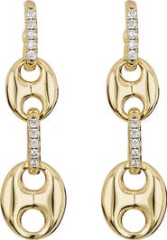 ATHRA LUXE Pavé Mariner Link Drop Earrings