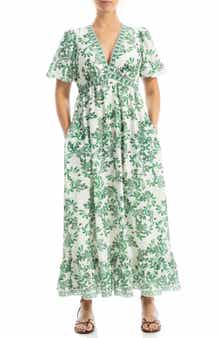 MAX STUDIO Flutter Sleeve Empire Waist Maxi Dress