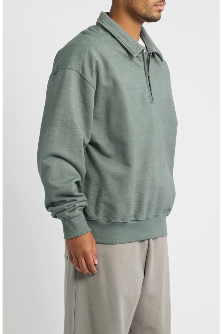 Quarter Zip Sweatshirt, Alternate, color, DEEP FOREST