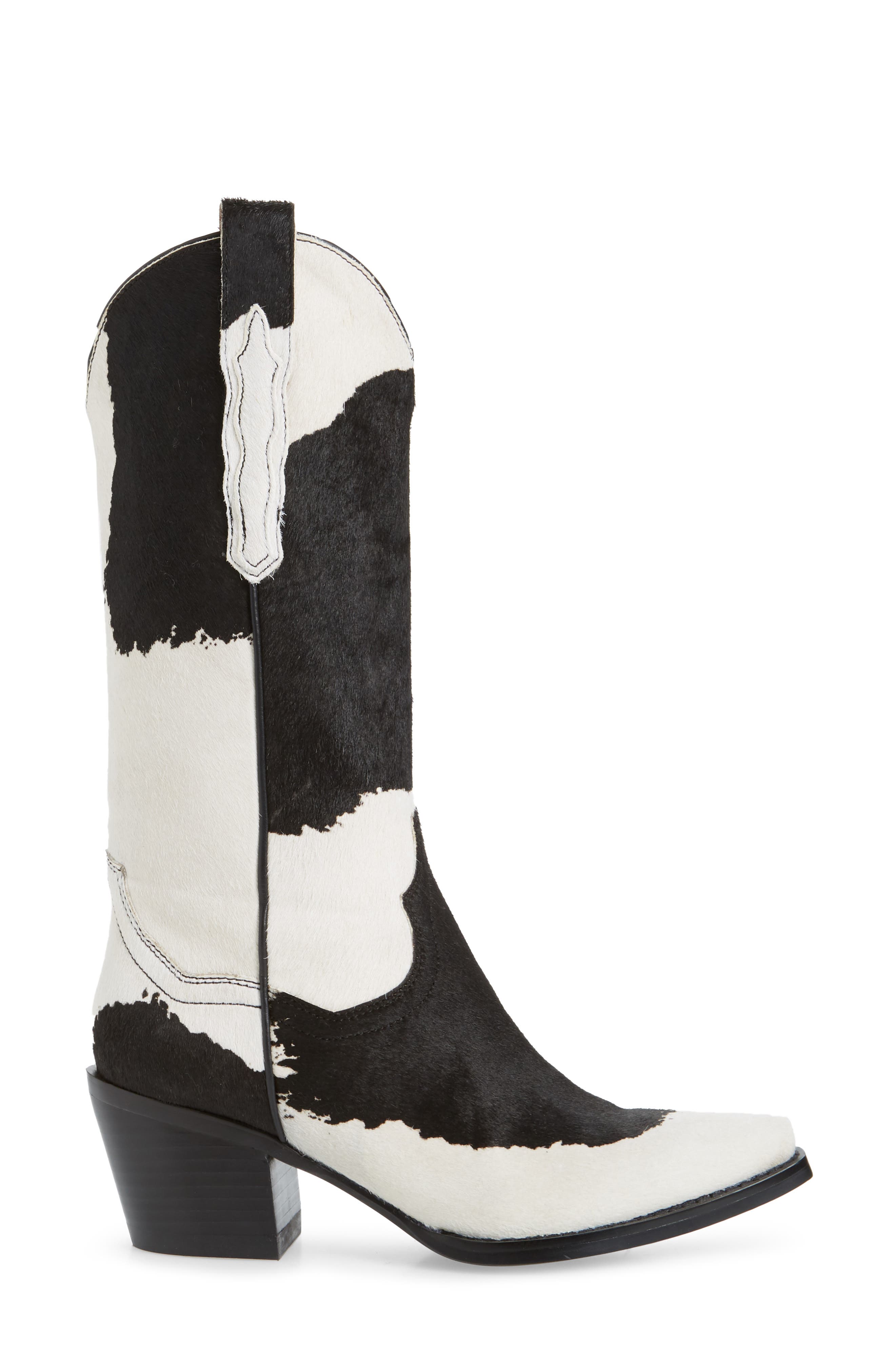 Dagget Genuine Calf Hair Western Boot, Alternate, color, BROWN WHITE COW PRINT